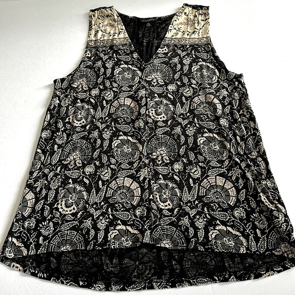 LUCKY BRAND || Sleeveless Floral & Paisley Print Top. Sz. L - Picture 1 of 13